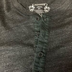 Express Henley button down shirt s grey vgc